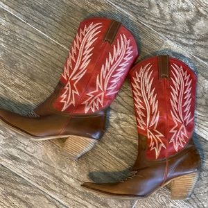 Penny Loves Kenny Red Pilgrim Cowboy Boots